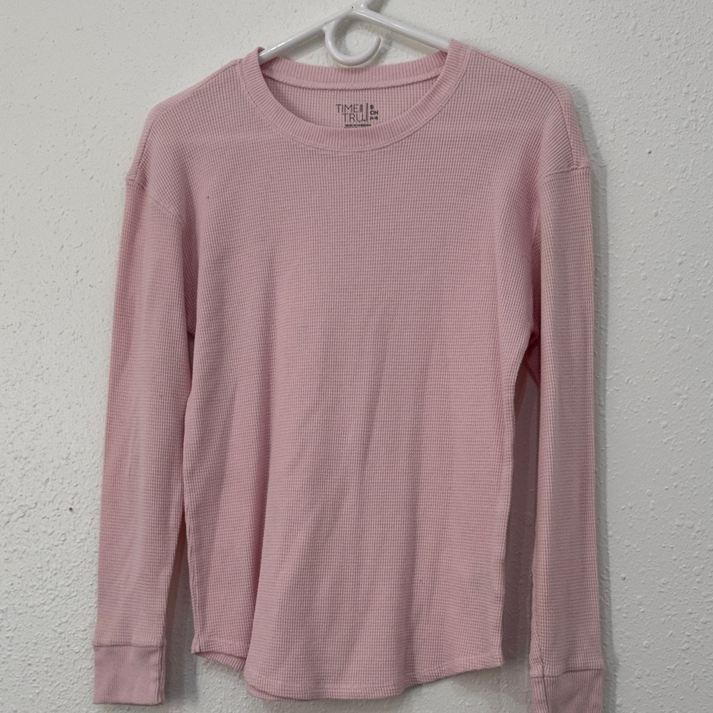Time and Tru Soft Pink Waffle Knit Top